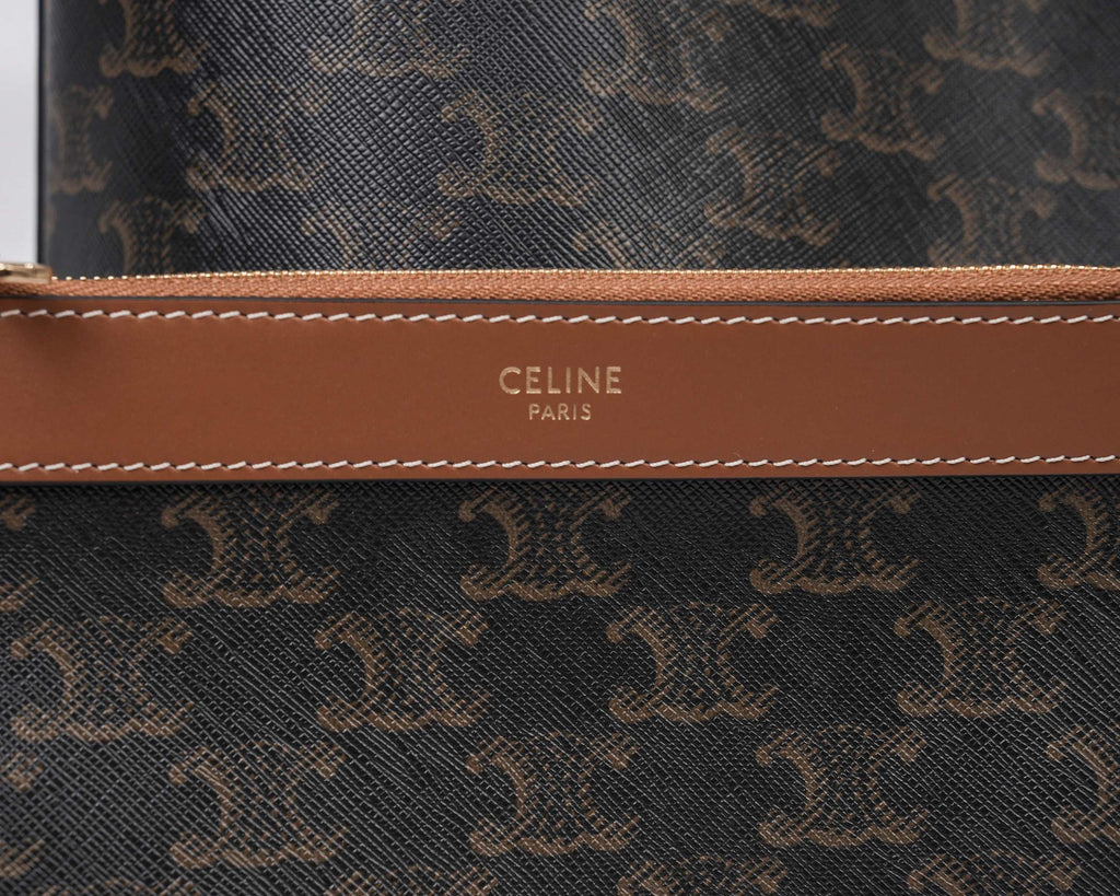 Celine Soft Shopper Bag In Triomphe Canvas And Calfskin