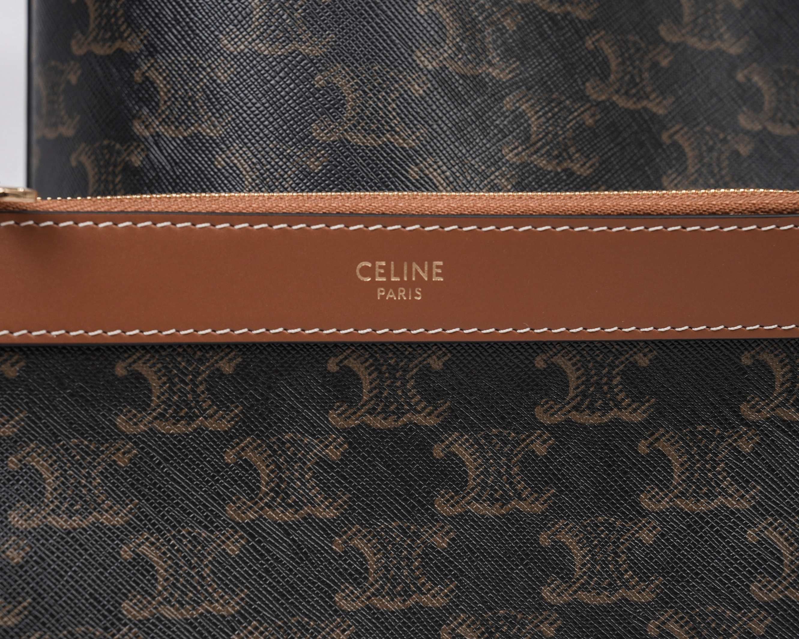 Celine Soft Shopper Bag In Triomphe Canvas And Calfskin