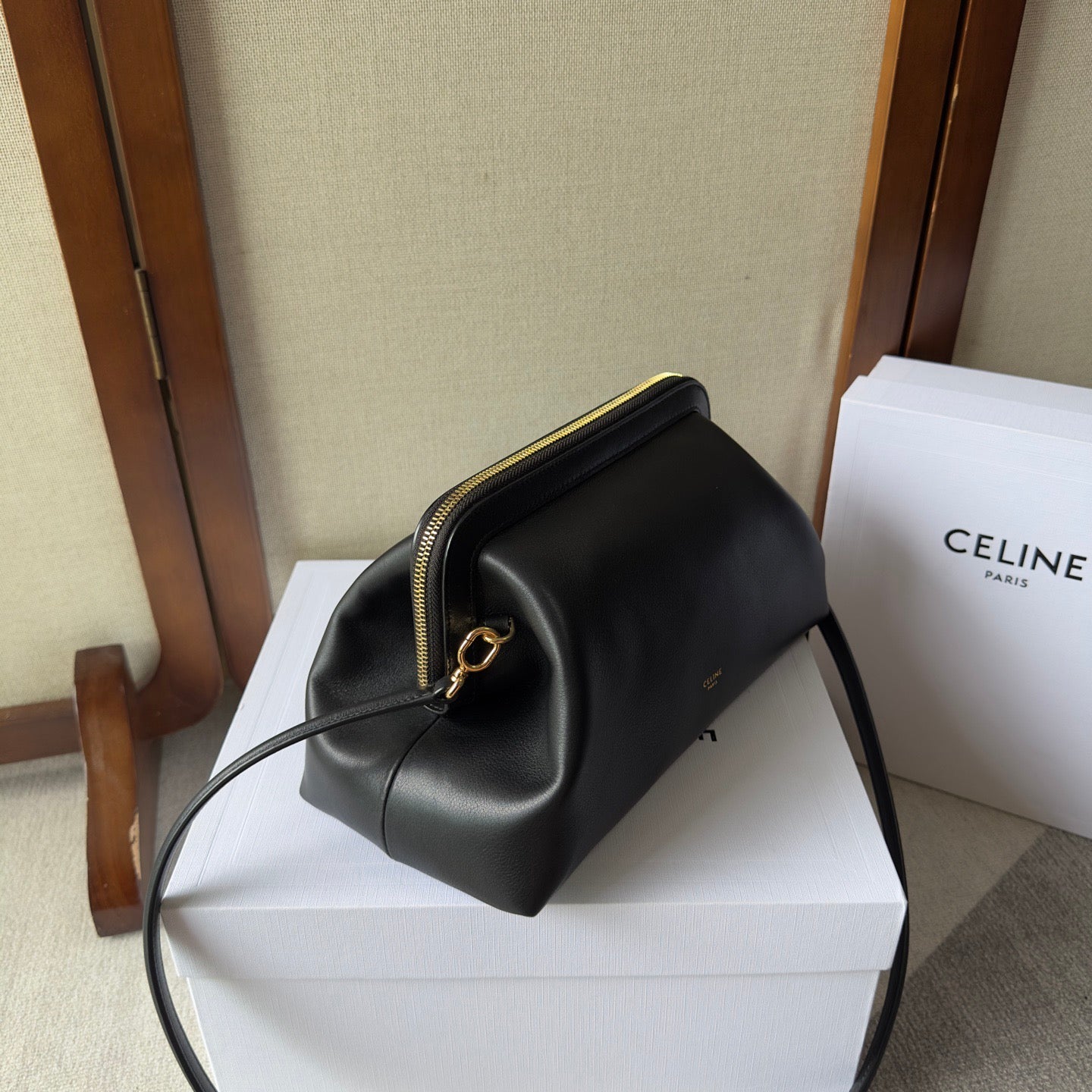 Celine Small Doctor's Pouch In Supple Natural Calfskin
