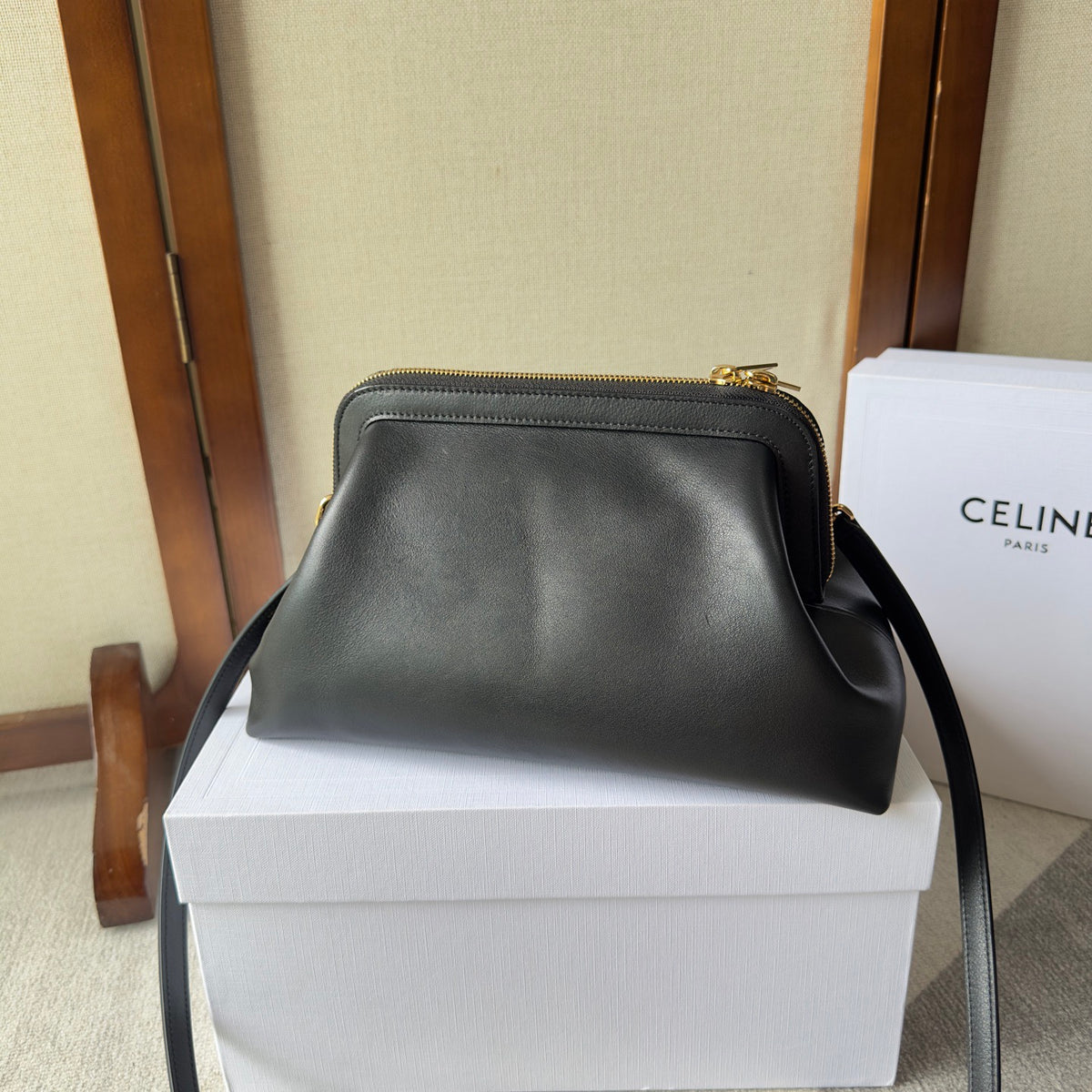 Celine Small Doctor's Pouch In Supple Natural Calfskin