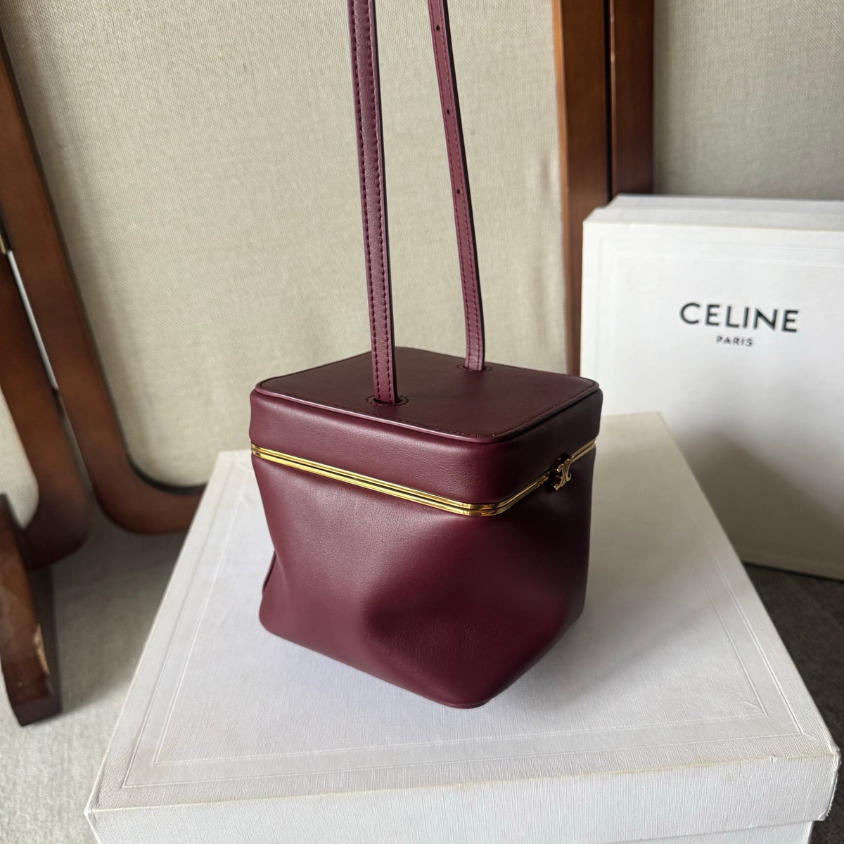 Celine Cube Frame In Supple Calfskin