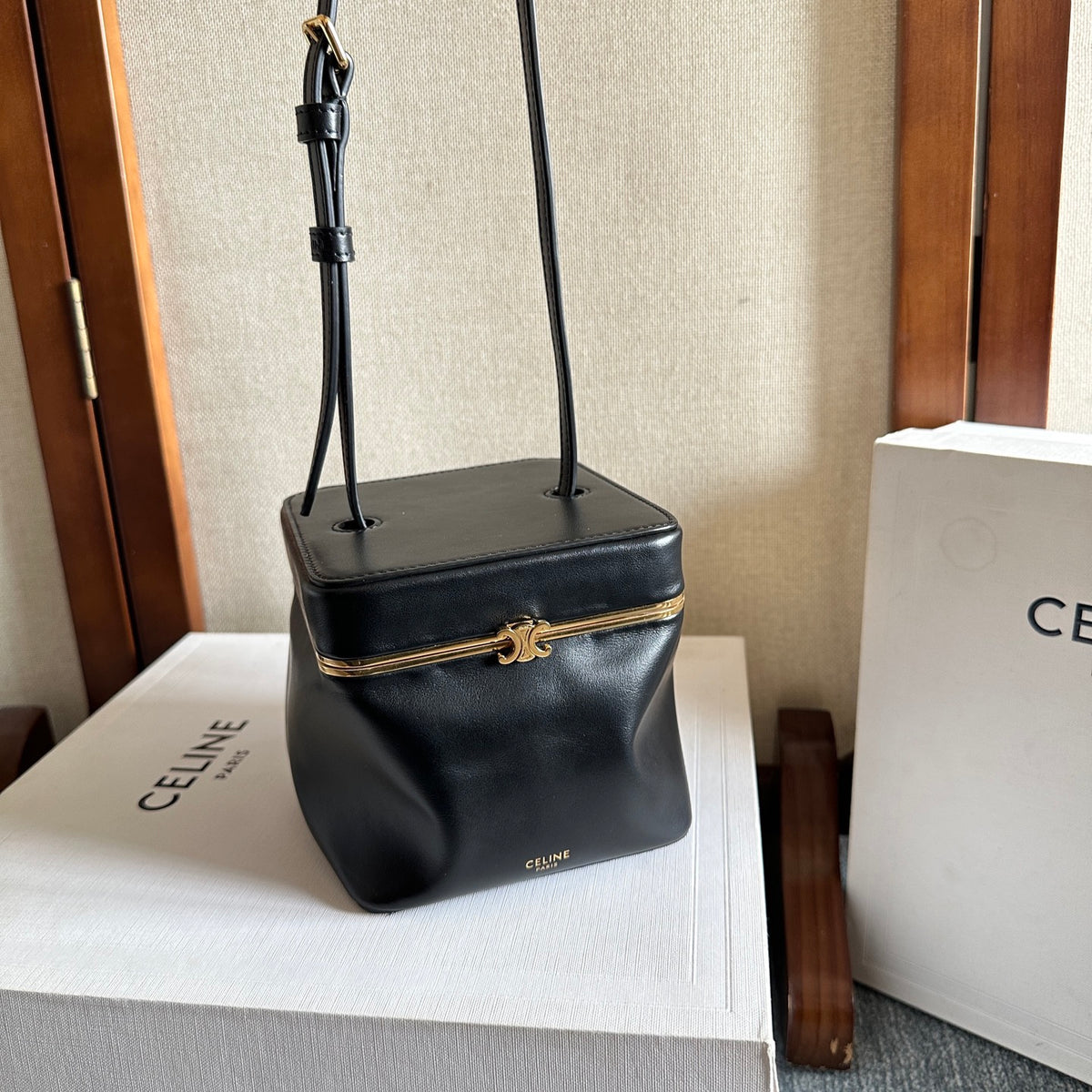 Celine Cube Frame In Supple Calfskin