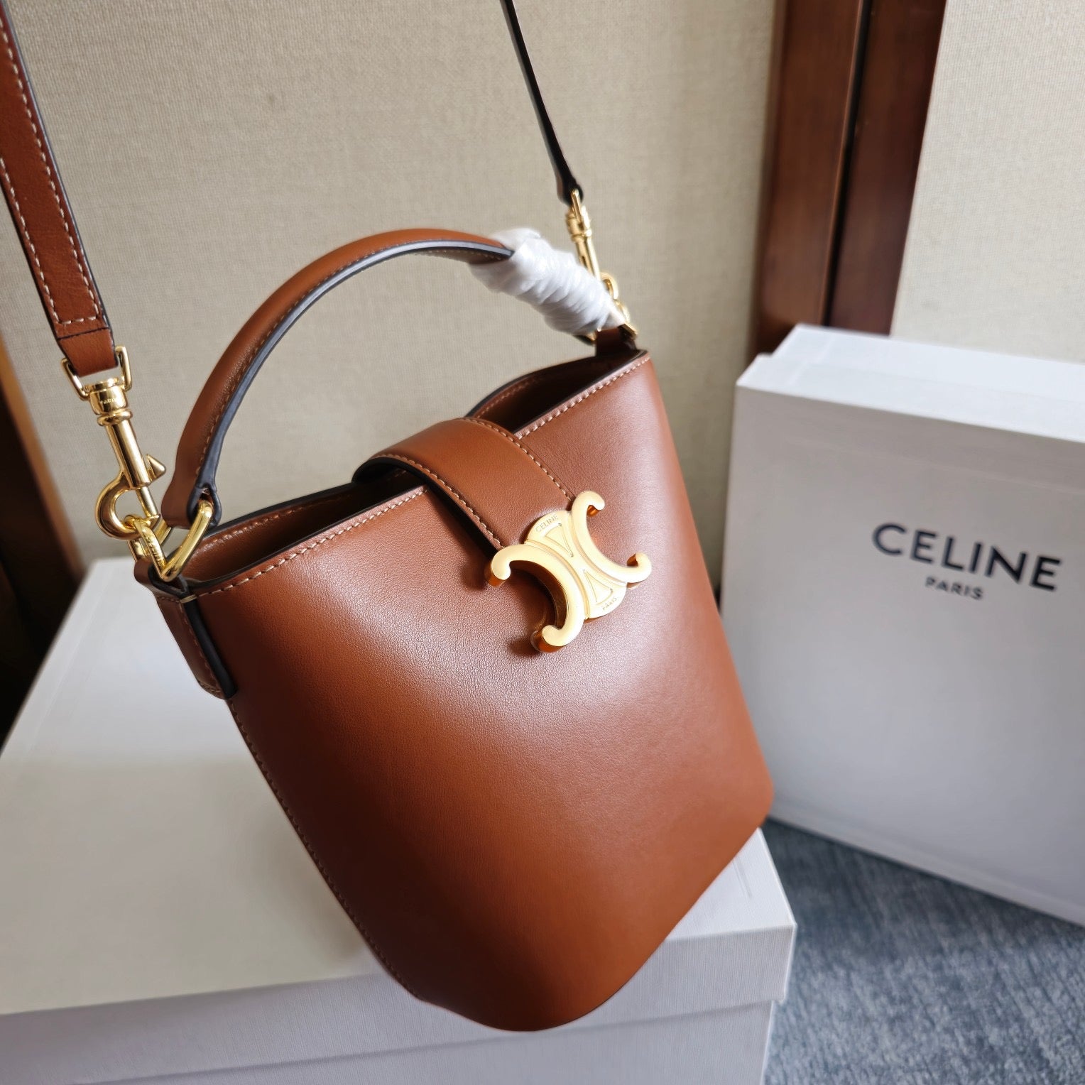 Celine Small Bucket Louise In Smooth Calfskin
