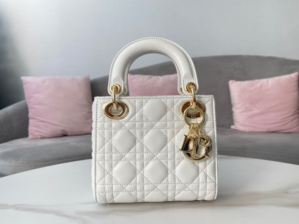 Dior Mini Lady Dior Bag Latte Cannage Lambskin