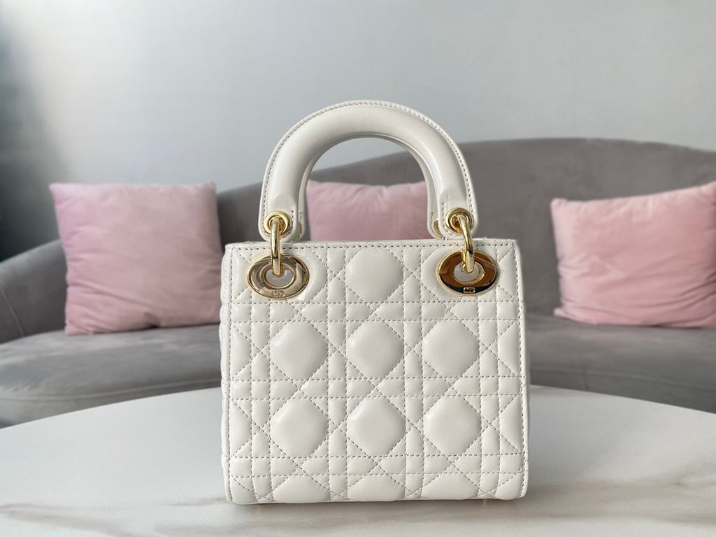 Dior Mini Lady Dior Bag Latte Cannage Lambskin
