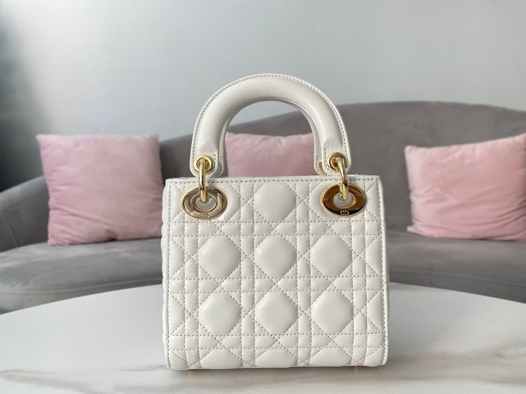 Dior Mini Lady Dior Bag Latte Cannage Lambskin