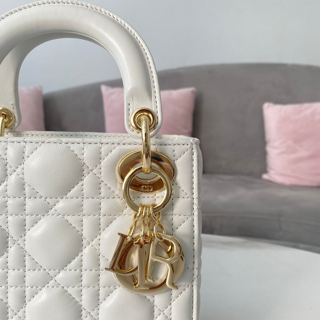 Dior Mini Lady Dior Bag Latte Cannage Lambskin