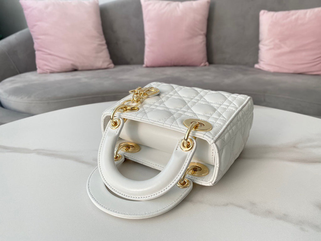 Dior Mini Lady Dior Bag Latte Cannage Lambskin