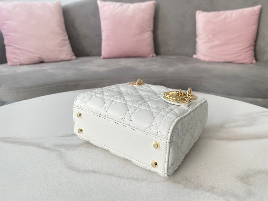 Dior Mini Lady Dior Bag Latte Cannage Lambskin
