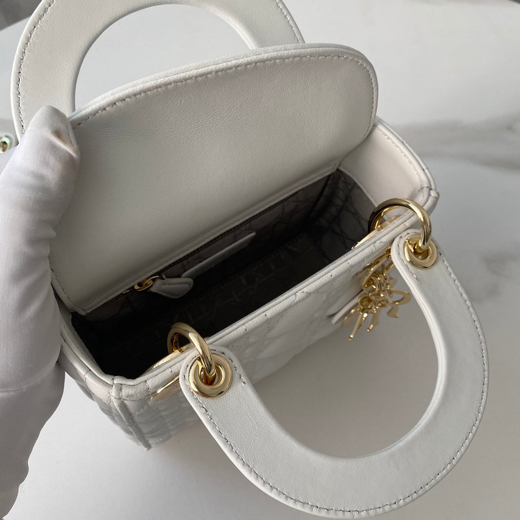 Dior Mini Lady Dior Bag Latte Cannage Lambskin