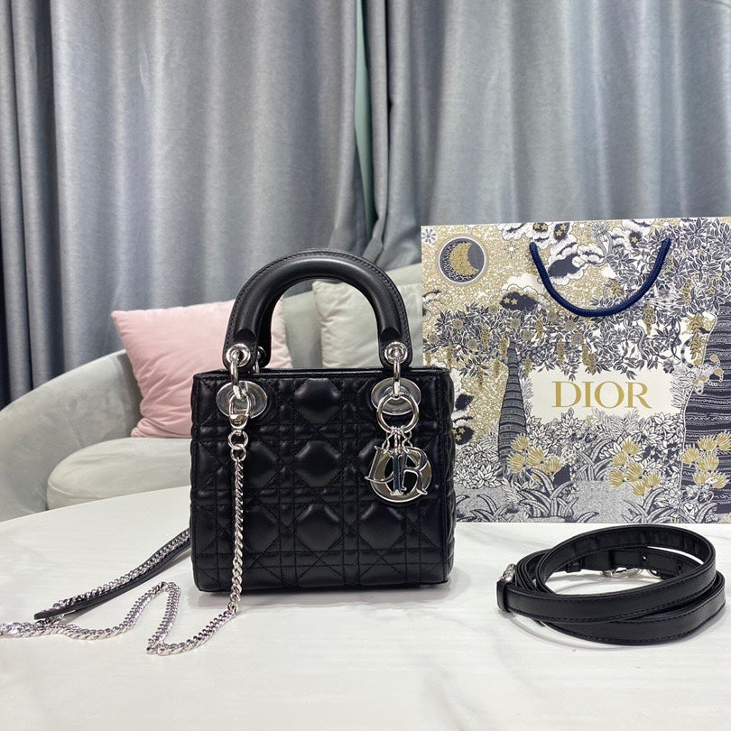 Dior Mini Lady Dior Bag Latte Cannage Lambskin