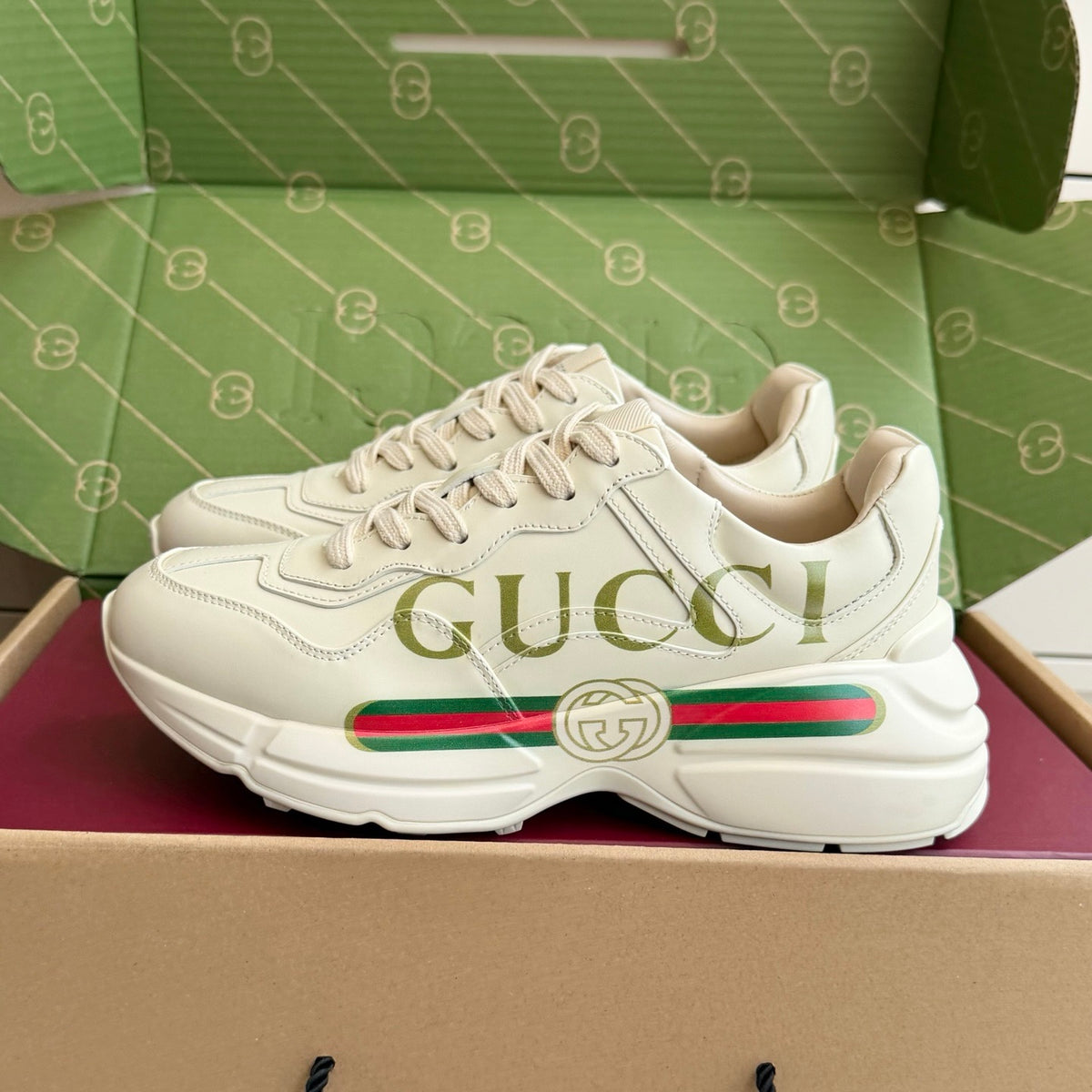 Gucci Rhyton Logo Leather Sneaker