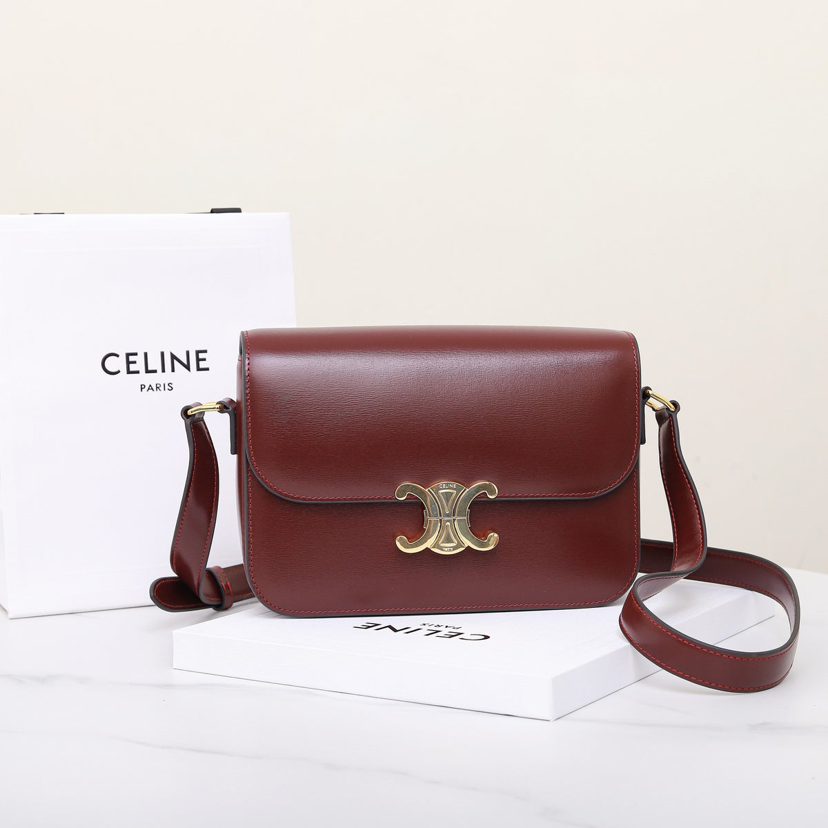 Celine Classique Triomphe Bag in Shiny Calfskin