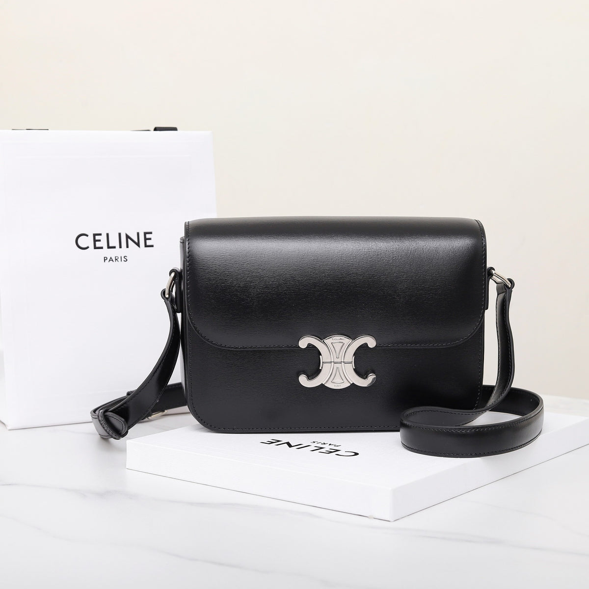 Celine Classique Triomphe Bag in Shiny Calfskin
