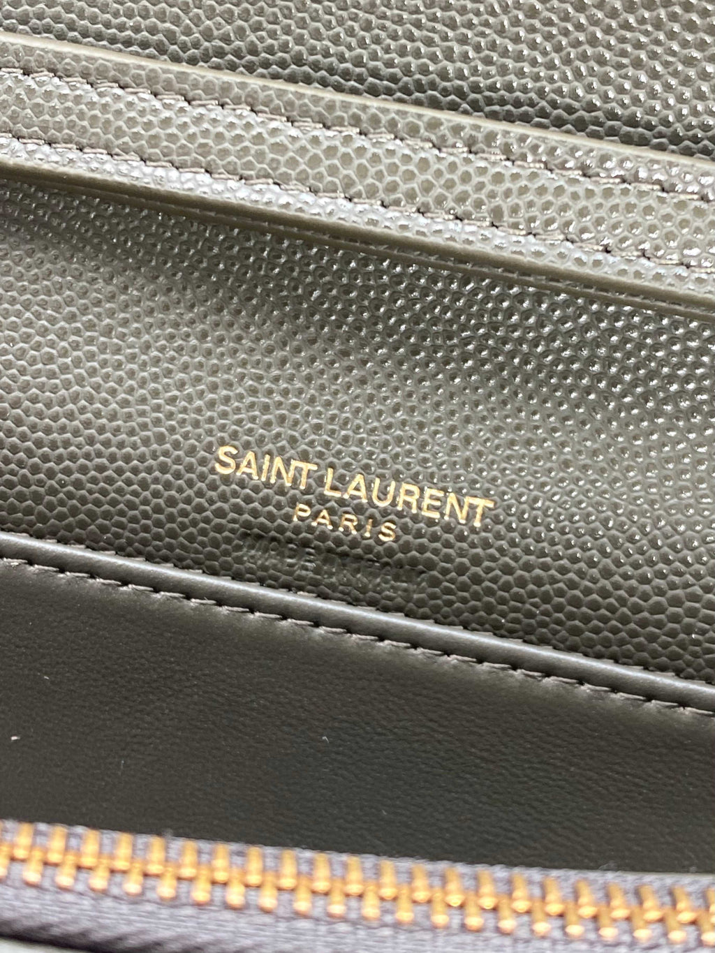 Saint Laurent Paris Chain Wallet In Grain De Poudre Leather