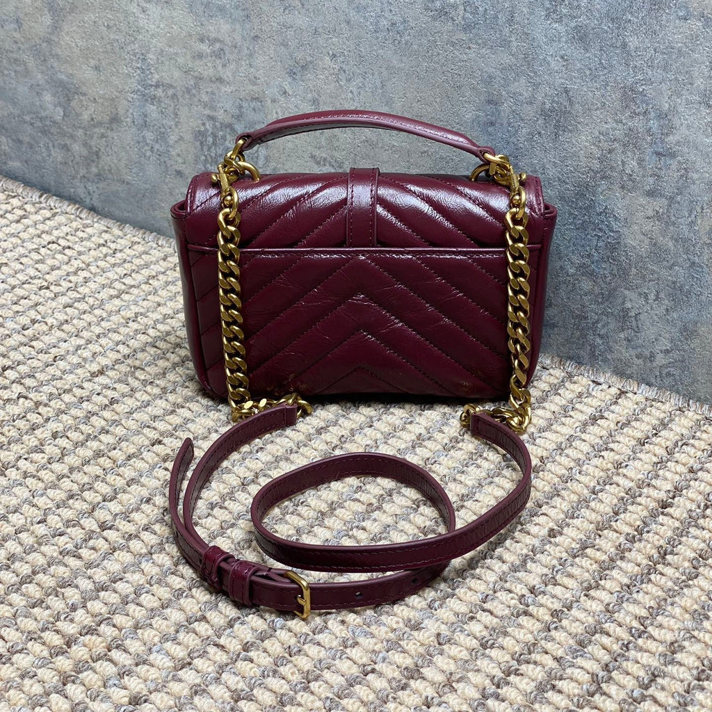 Saint Laurent College Mini in Shiny Leather