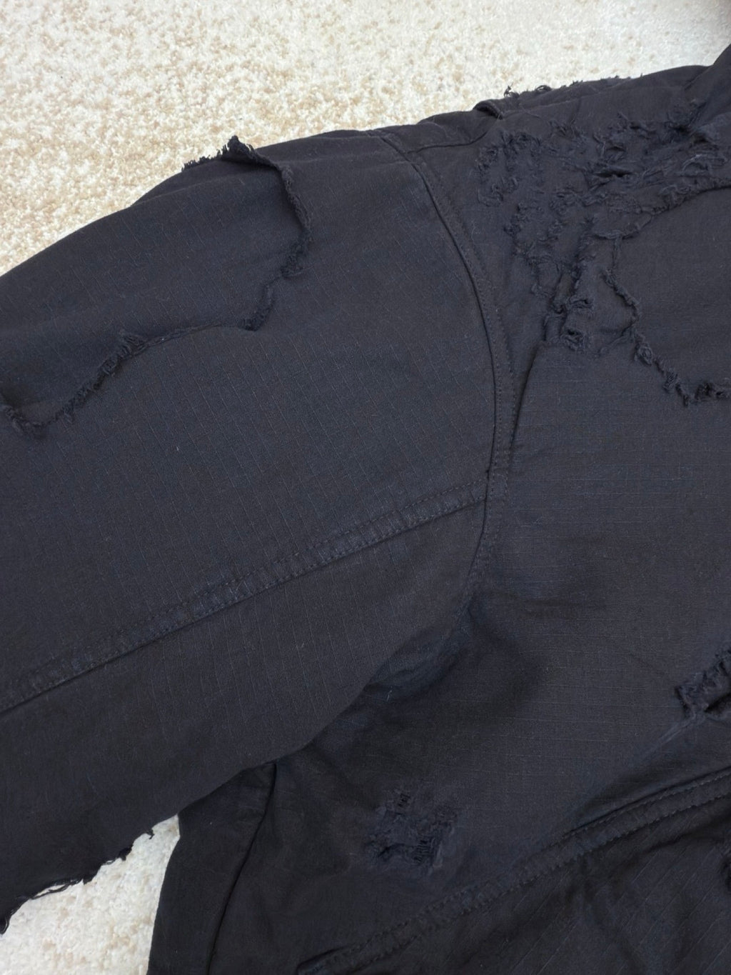 Balenciaga Oversized Distressed Cotton-ripstop Hooded Bomber Jacket