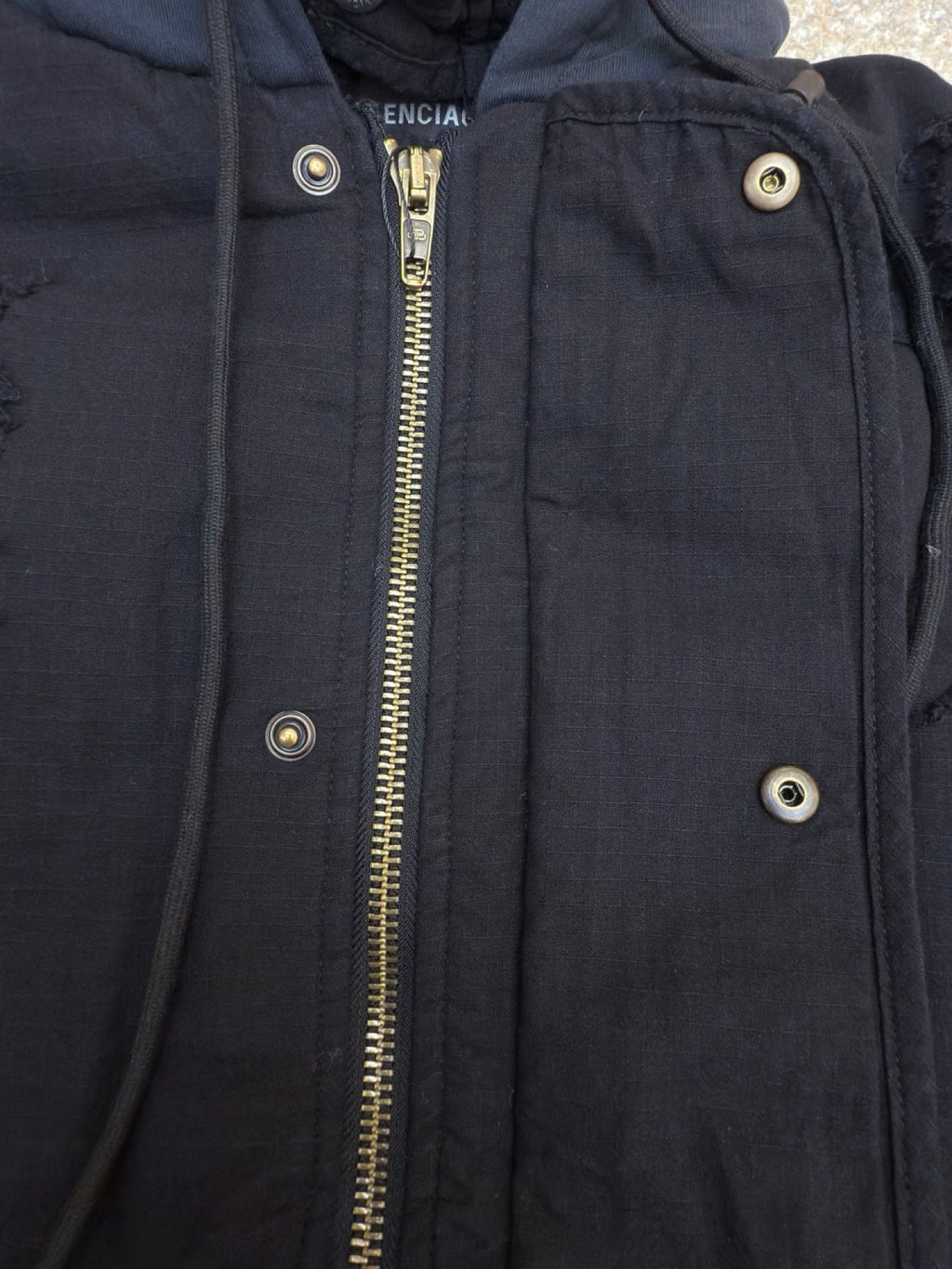 Balenciaga Oversized Distressed Cotton-ripstop Hooded Bomber Jacket
