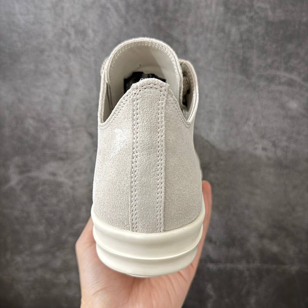 Rick Owens Temple Jumbolace Low in Suede Leather