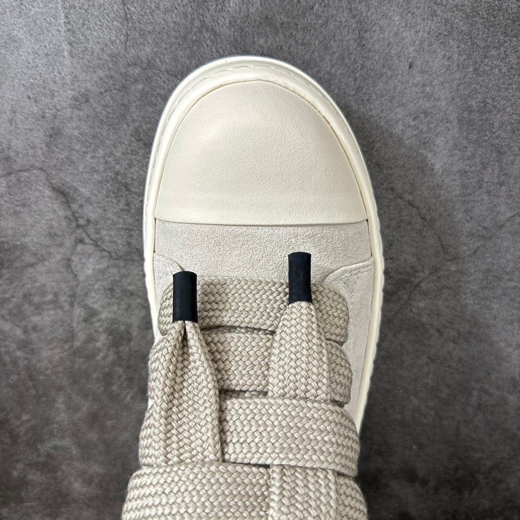 Rick Owens Temple Jumbolace Low in Suede Leather