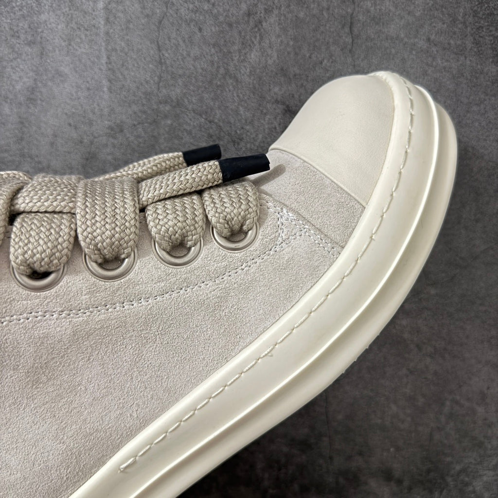 Rick Owens Temple Jumbolace Low in Suede Leather