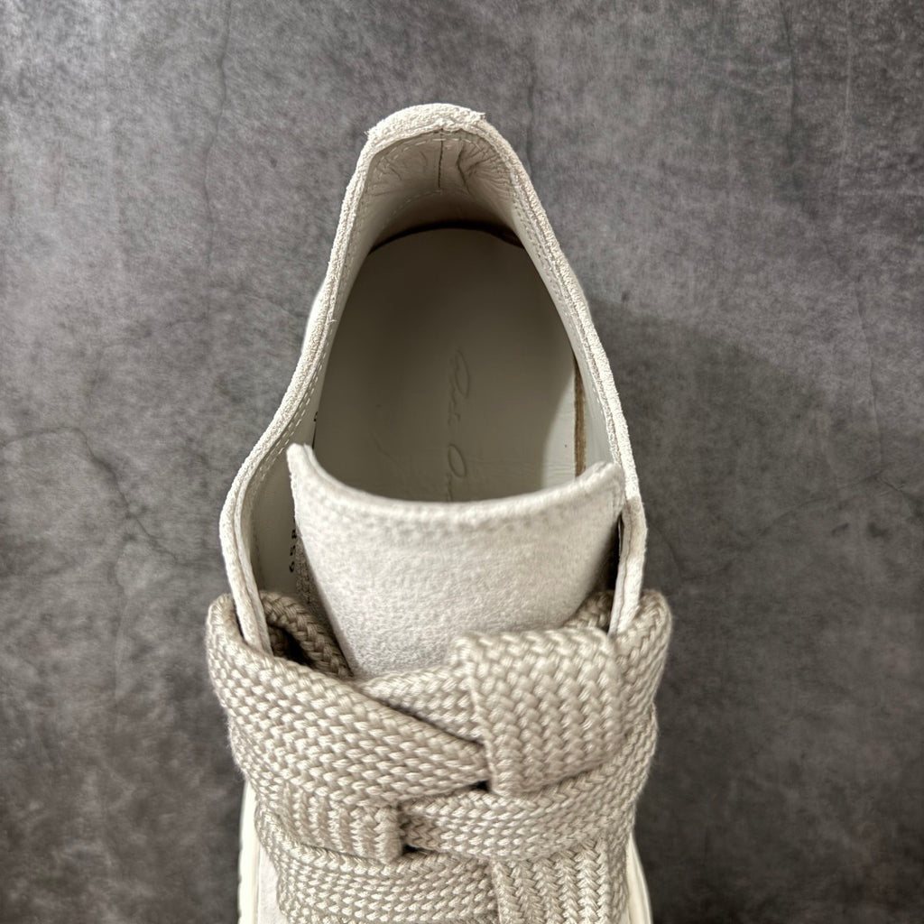 Rick Owens Temple Jumbolace Low in Suede Leather