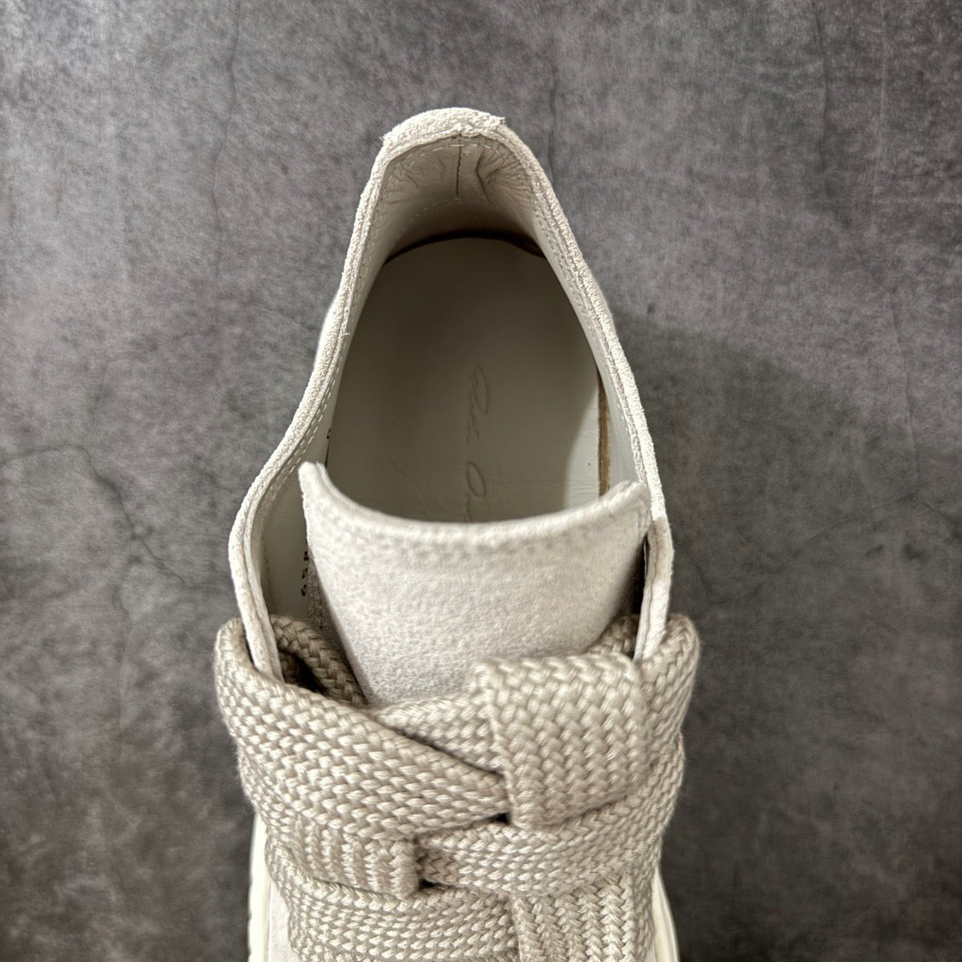 Rick Owens Temple Jumbolace Low in Suede Leather