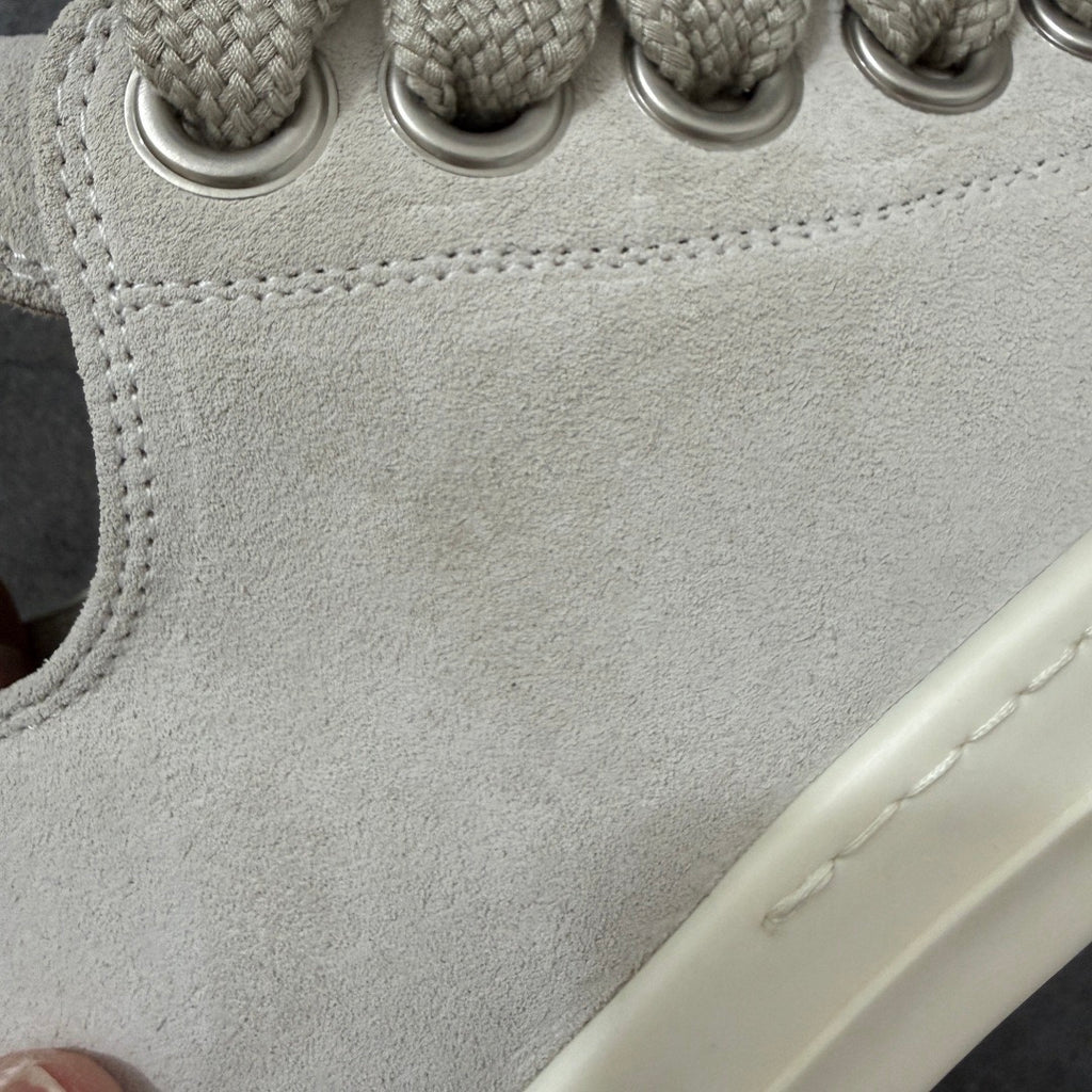Rick Owens Temple Jumbolace Low in Suede Leather