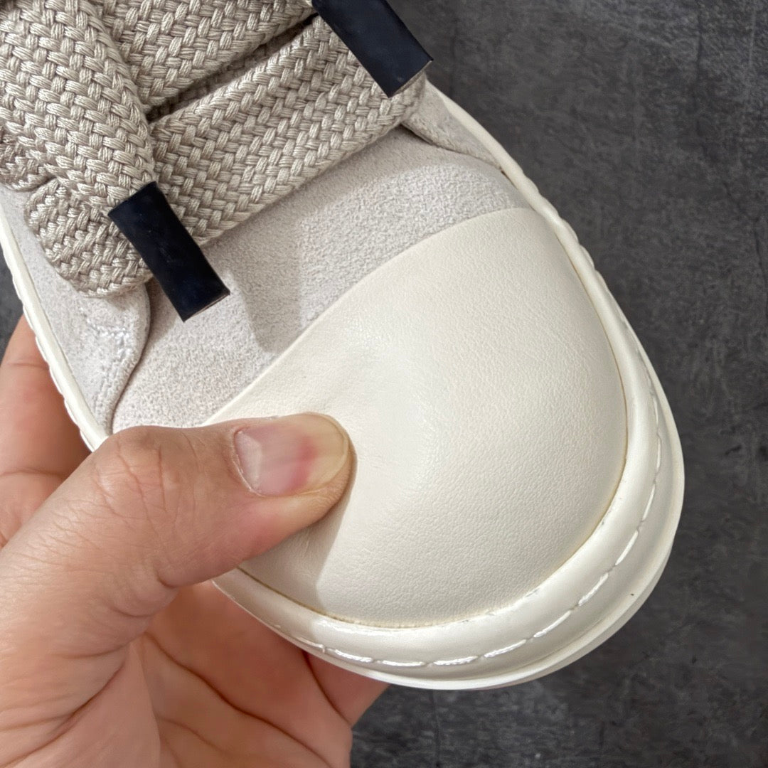 Rick Owens Temple Jumbolace Low in Suede Leather