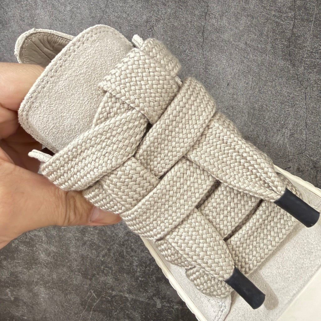 Rick Owens Temple Jumbolace Low in Suede Leather