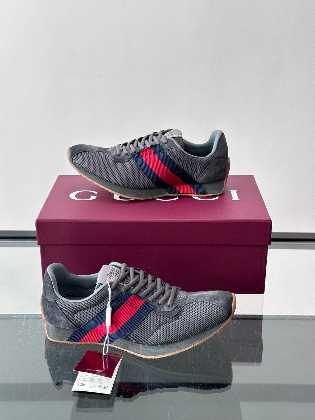 Gucci Tempo Sneaker in Mesh And Suede