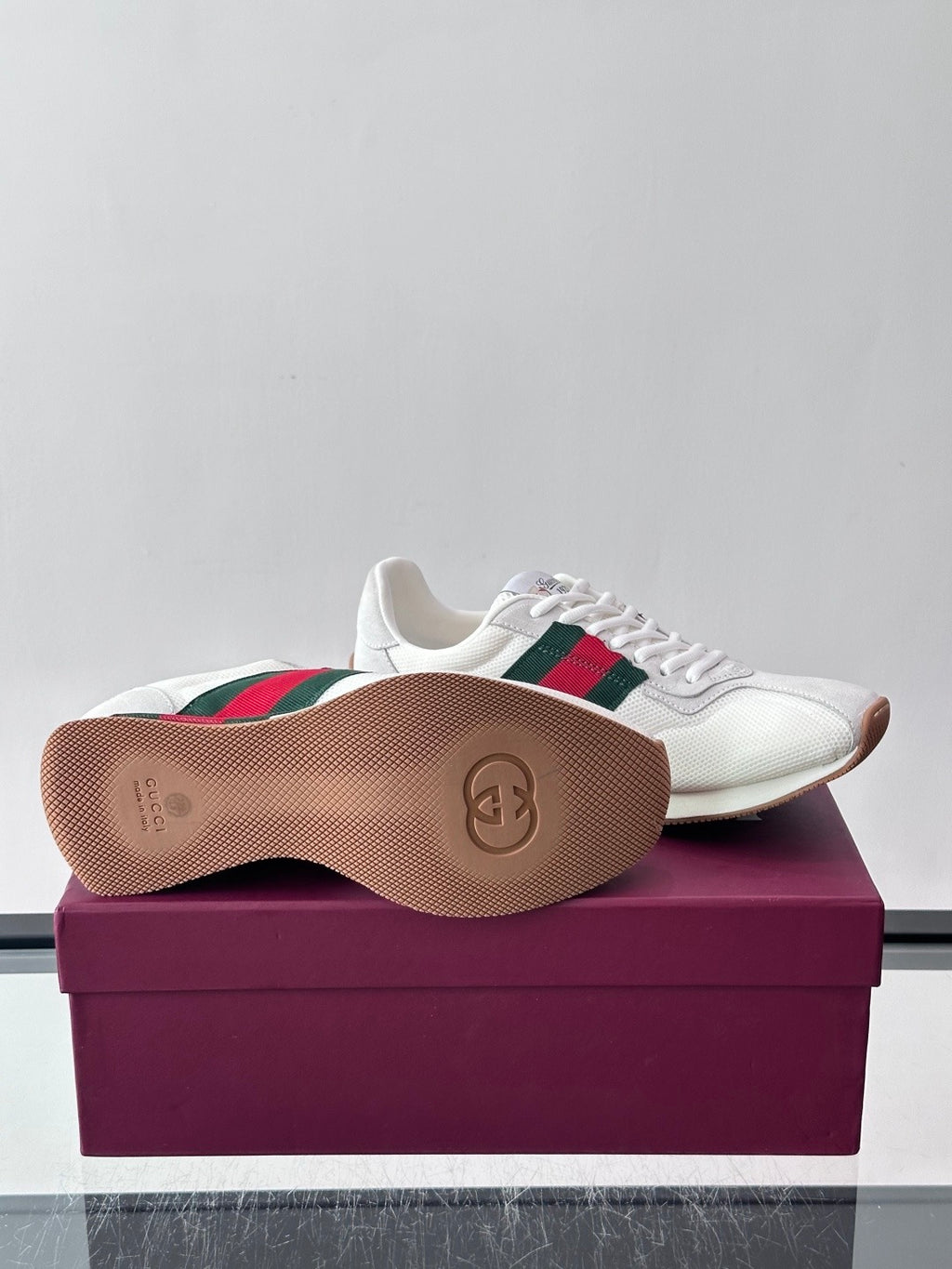 Gucci Tempo Sneaker in Mesh And Suede