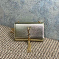 Saint Laurent Kate Small Tassel Bag in Metallic Leather