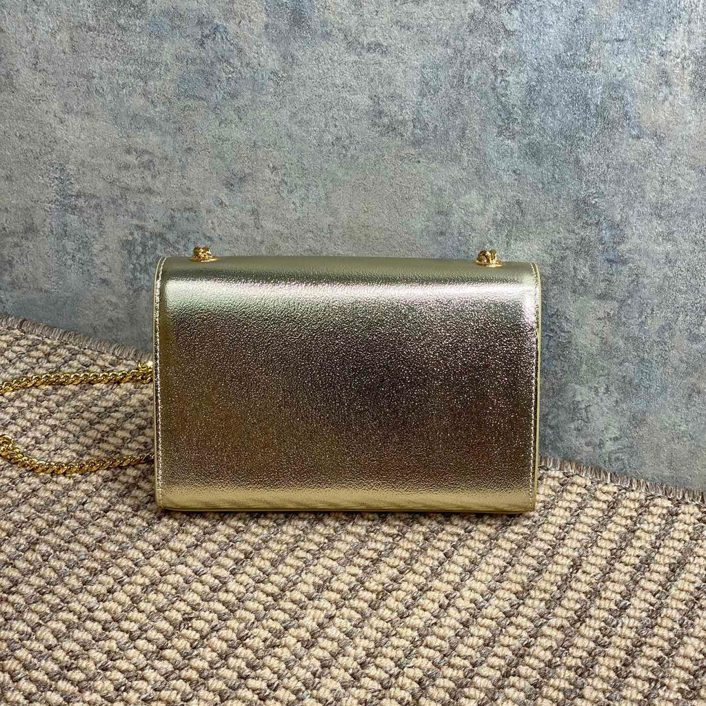 Saint Laurent Kate Small Tassel Bag in Metallic Leather