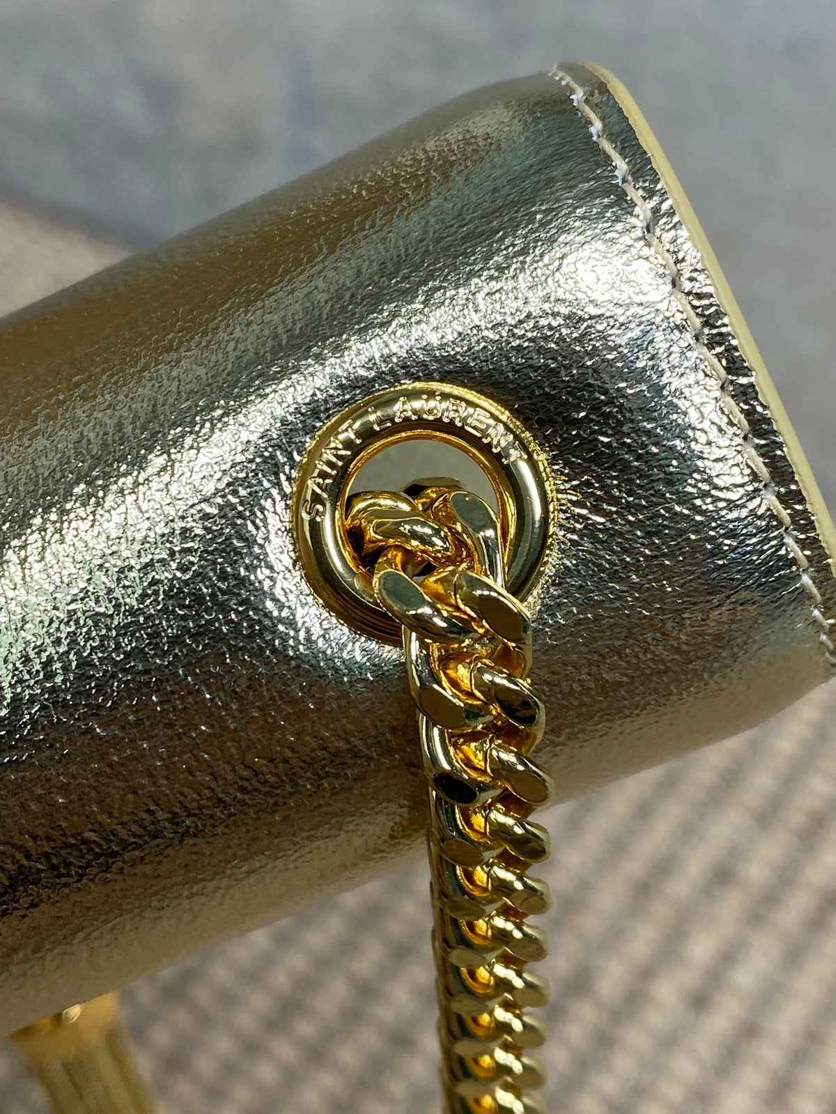 Saint Laurent Kate Small Tassel Bag in Metallic Leather