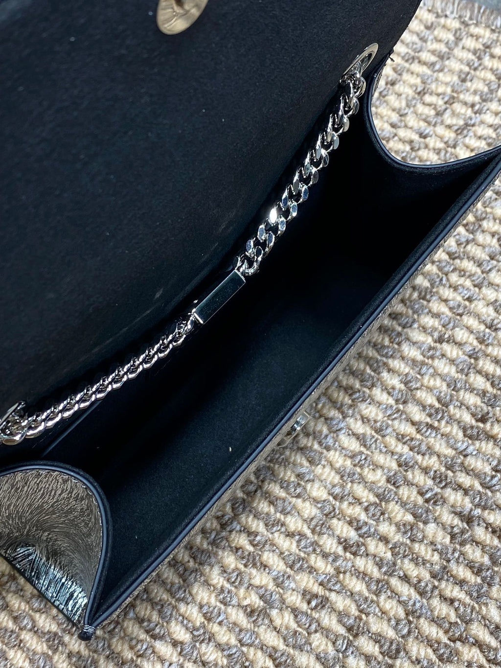 Saint Laurent Kate Small Tassel Bag in Metallic Leather