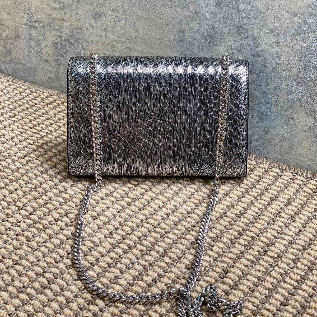 Saint Laurent Kate Small Tassel Bag in Metallic Leather
