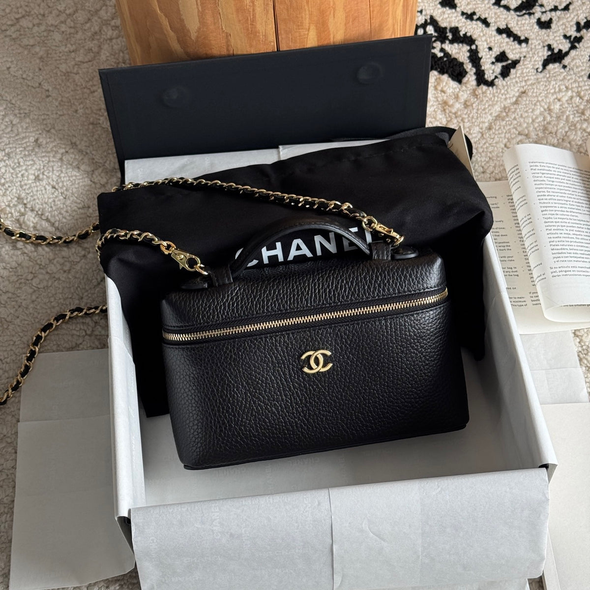 Chanel Vanity with Chain in Grained Calfskin