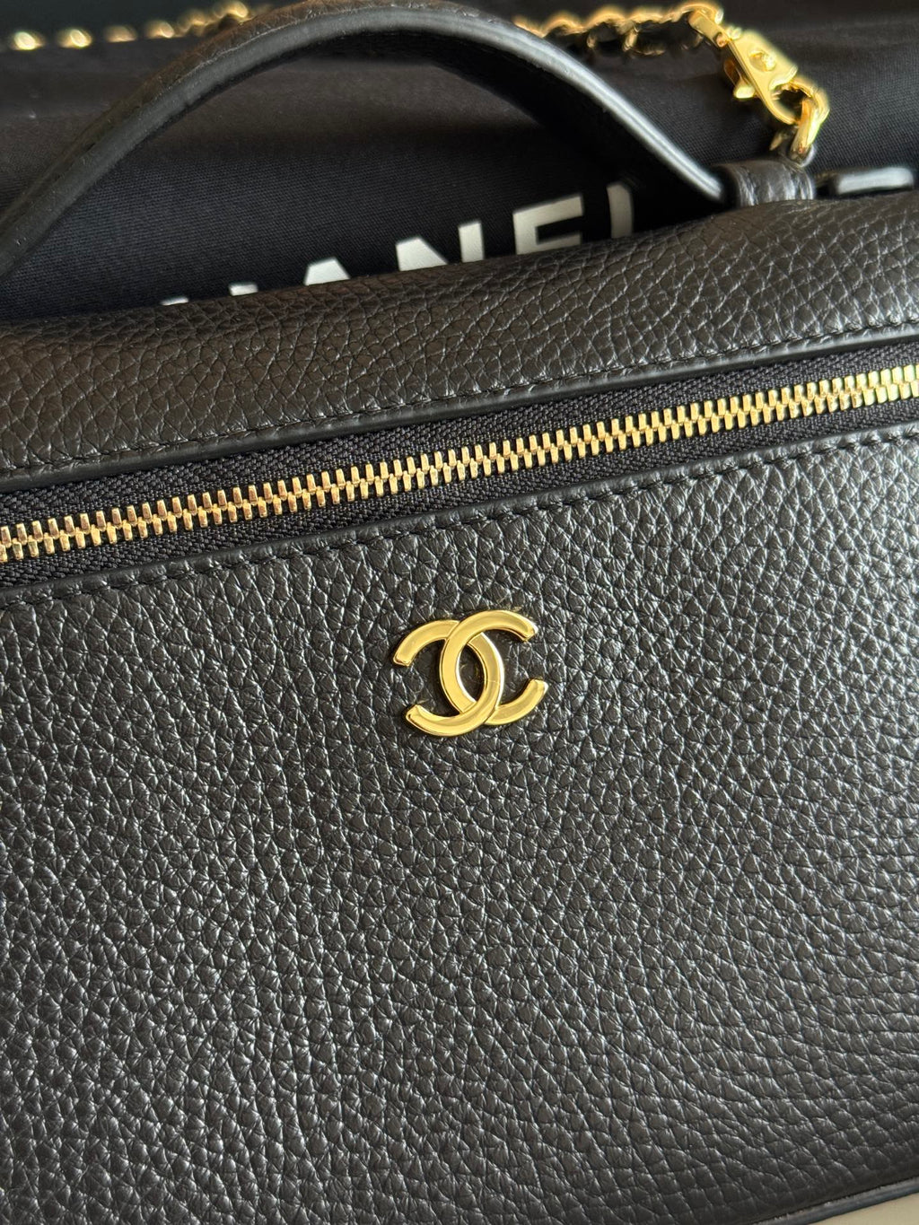 Chanel Large Vanity with Chain in Grained Calfskin