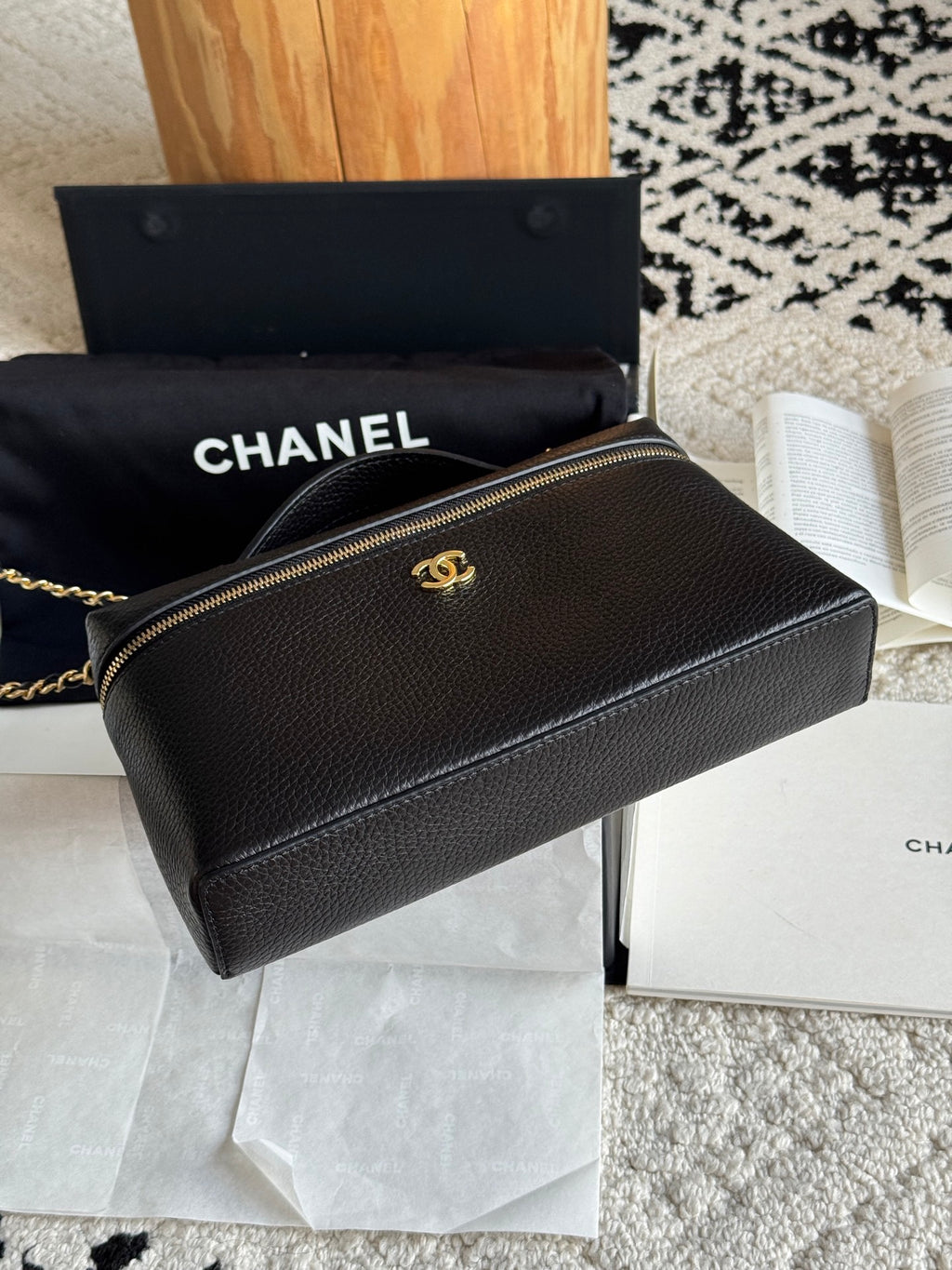 Chanel Large Vanity with Chain in Grained Calfskin