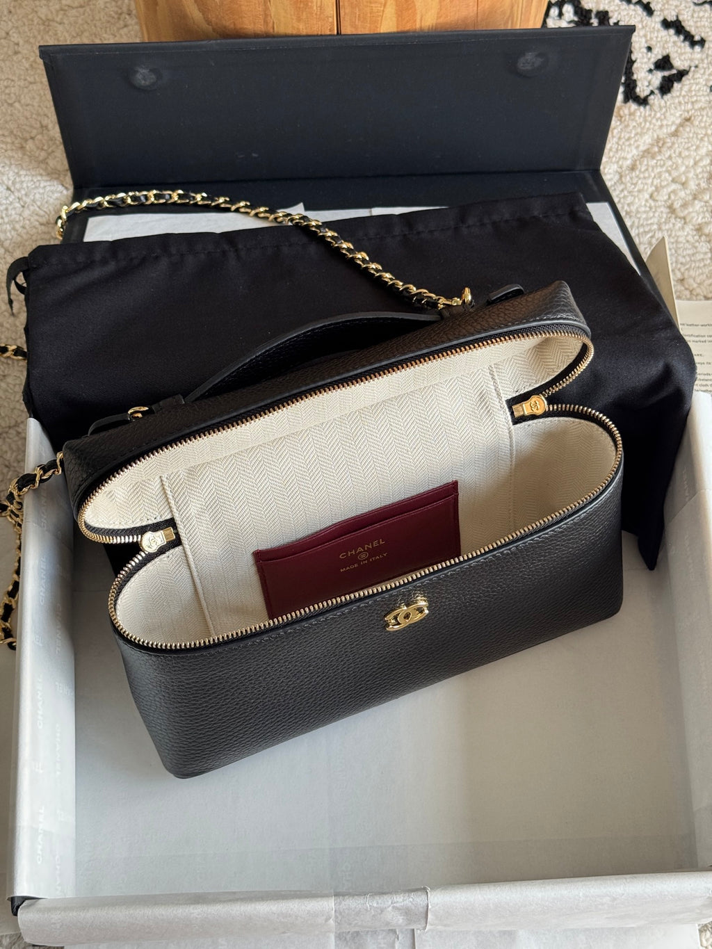 Chanel Large Vanity with Chain in Grained Calfskin