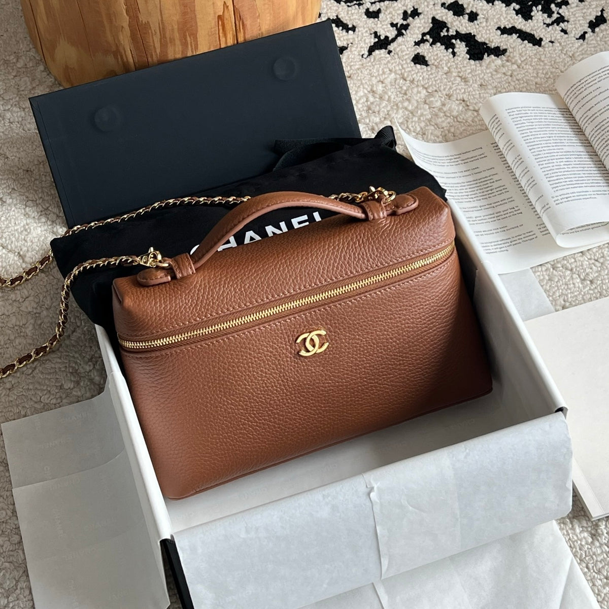 Chanel Large Vanity with Chain in Grained Calfskin