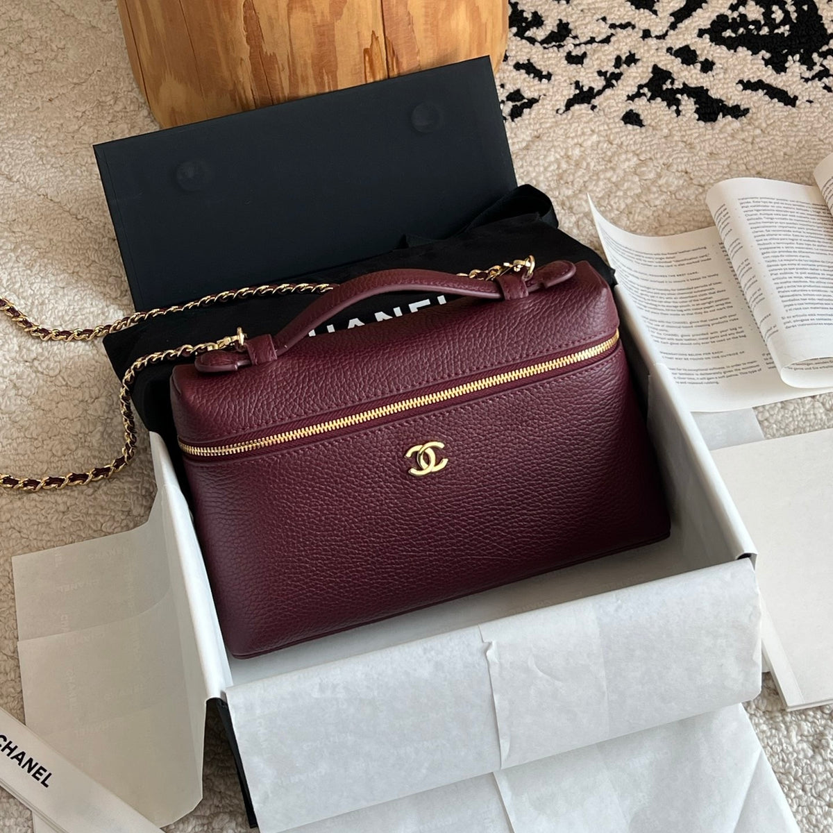 Chanel Large Vanity with Chain in Grained Calfskin