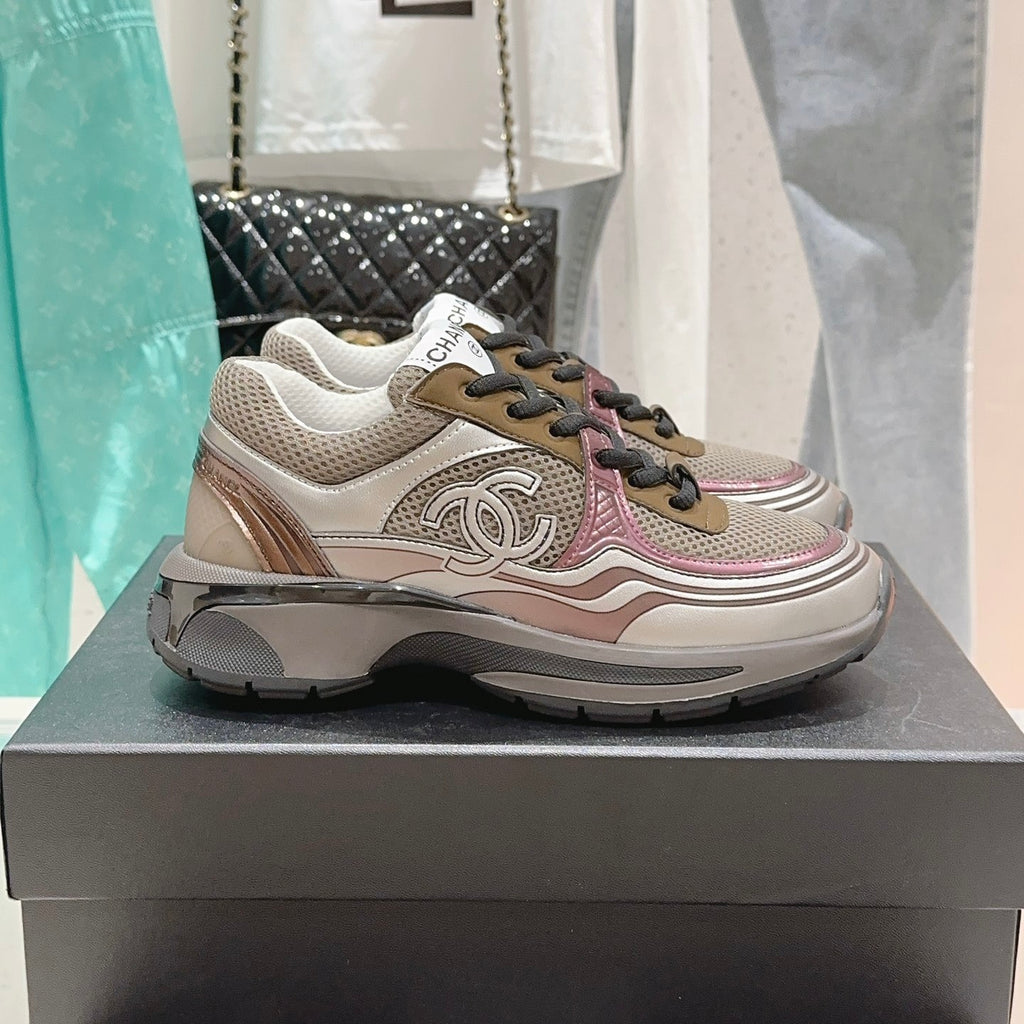Chanel Laminated Sneaker in Fabric Burgundy