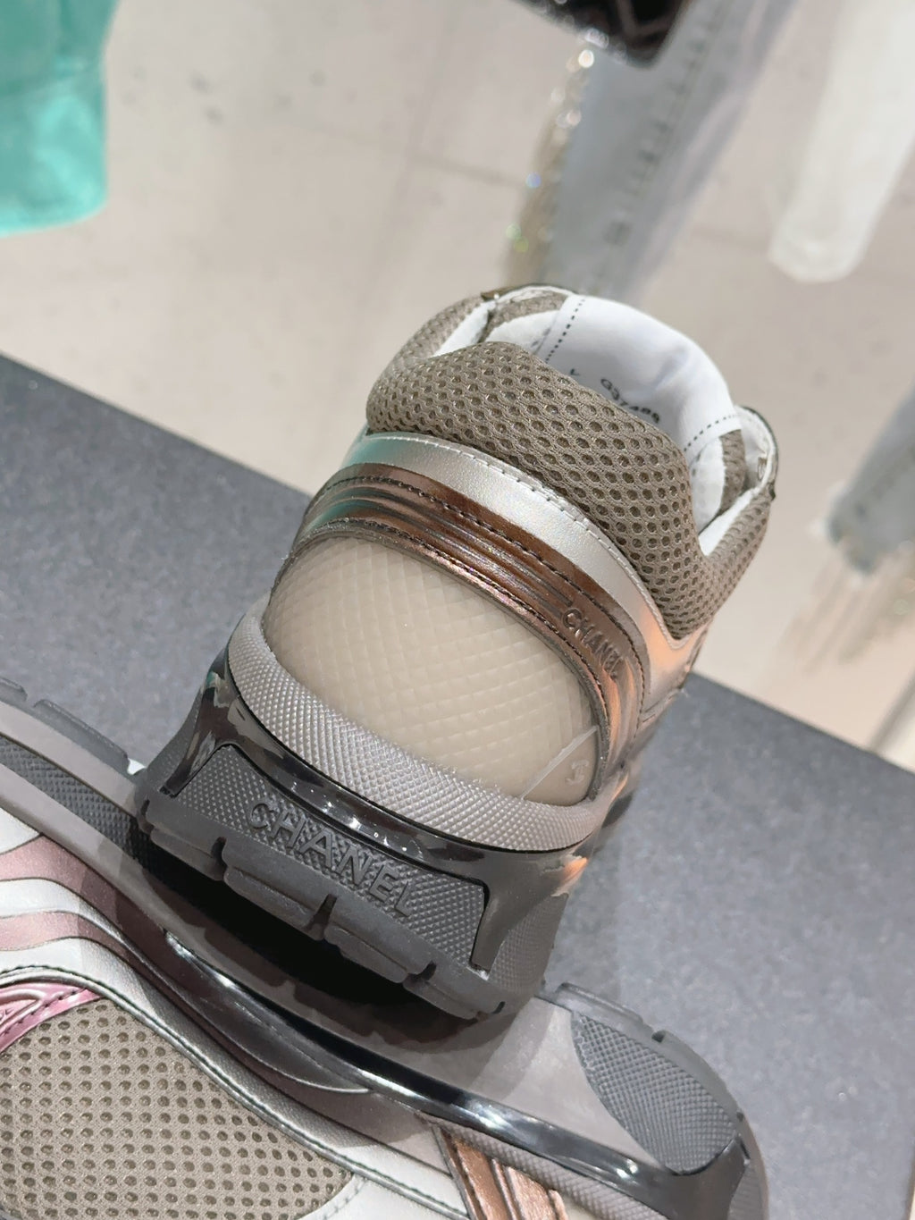 Chanel Laminated Sneaker in Fabric Burgundy