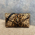 Saint Laurent Cassandre Pouch On Chain In Pony Hair Leather Leopard