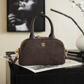 Chanel Pouch With Leather Strap in Suede
