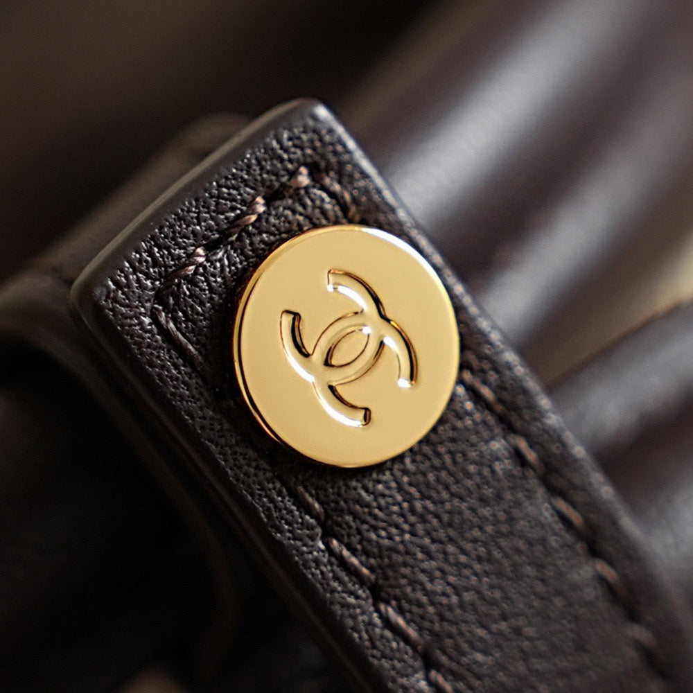 Chanel Pouch With Leather Strap in Suede