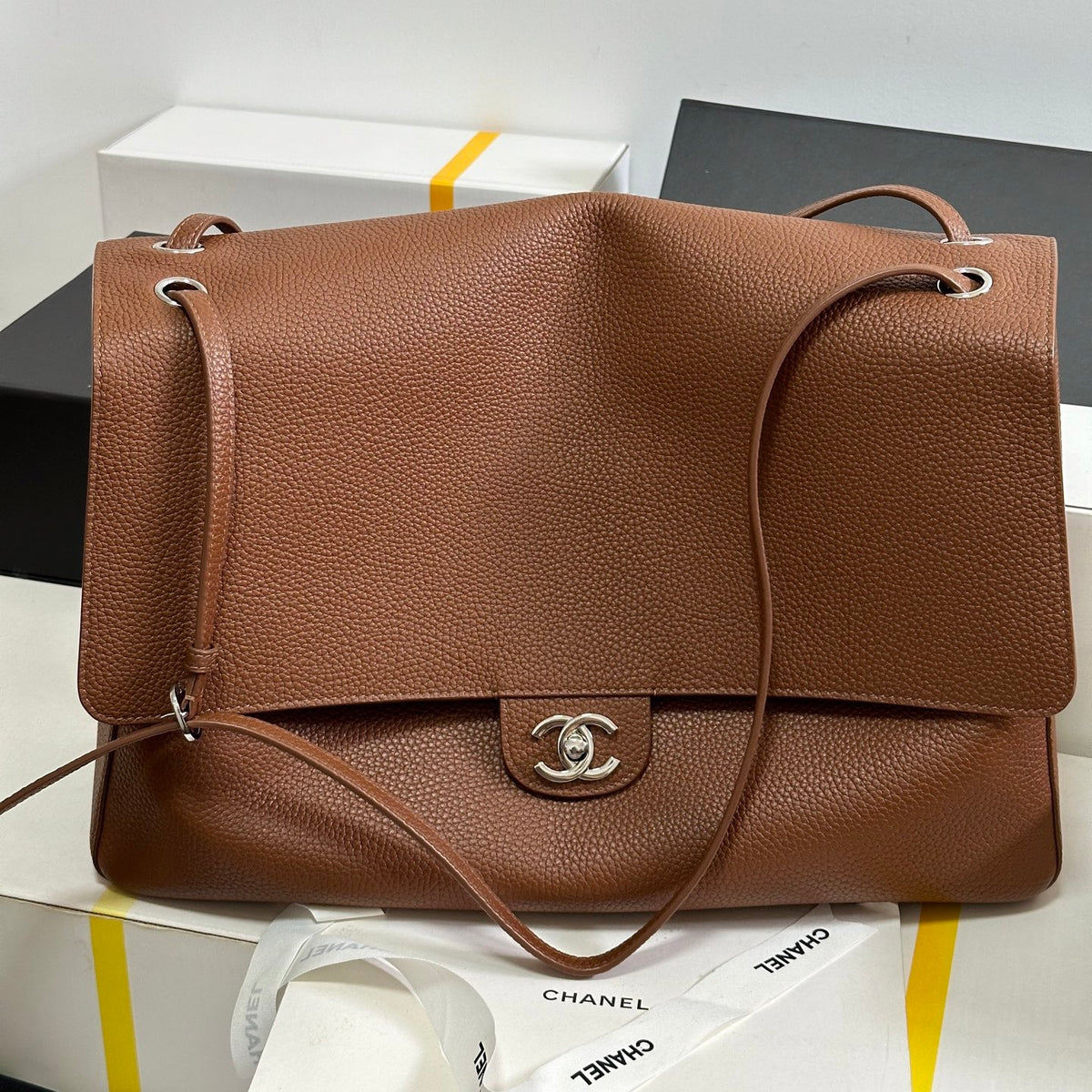 Chanel Maxi Flap Bag in Grained Calfskin AS6233