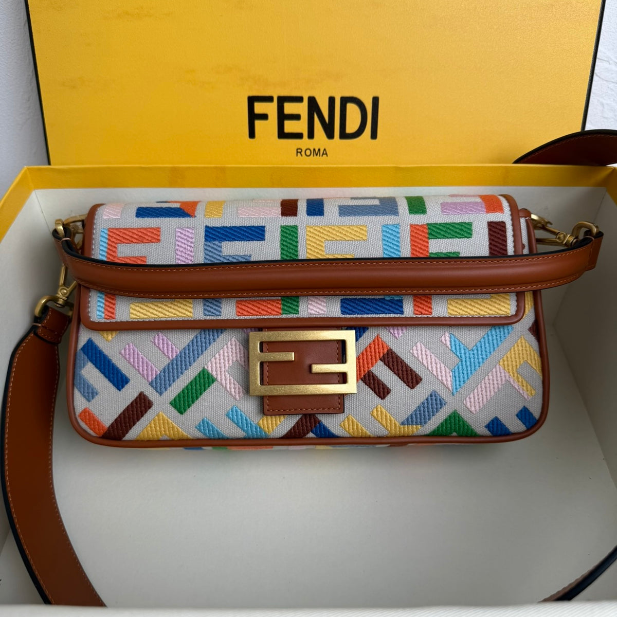 Fendi Baguette Bag in FF Motif Canvas